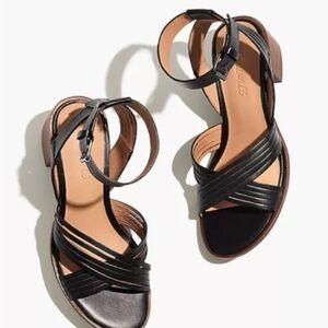 New. Madewell Samira Sandal. Womens Sz. 8.5 Black. Ankle Strap. Made in Brazil